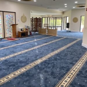 Mosque Carpets Silky Blue Border Masjid Carpet