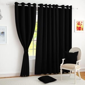 Self Leveling Solid Black Curtains