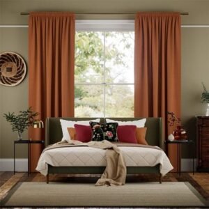 Self Leveling Soundproof Curtains Heavyweight Vintage Orange