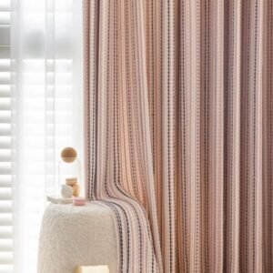 Self Leveling Striped Blackout Curtain Fair Isle