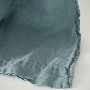 Teal 100% Linen Loop Top Curtain