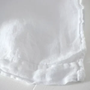 White 100% Linen Loop Top Curtain