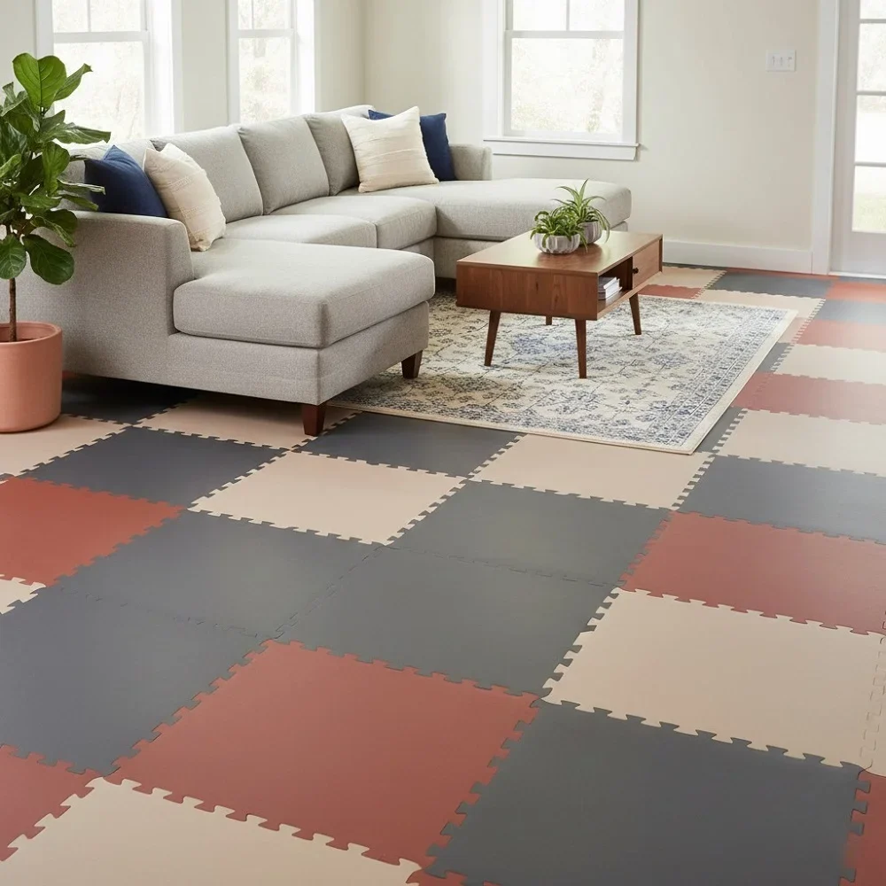 Interlocking Rubber Floor Tiles for Residential Floors